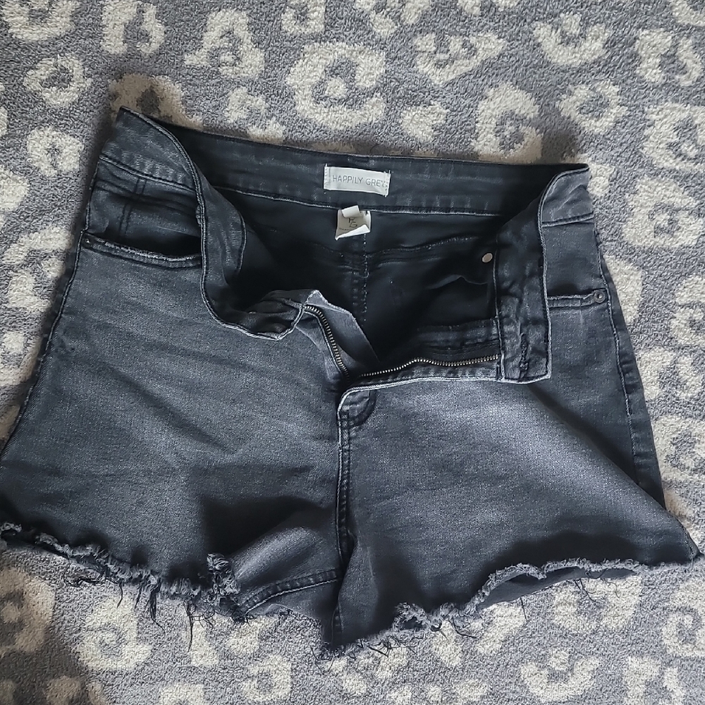 Topshop Charcoal Jean Shorts